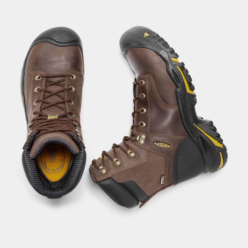 Cheap Keen Mt Vernon 8" Steel Toe Mens Work Boots Brown NZ (1485-RZXMY)